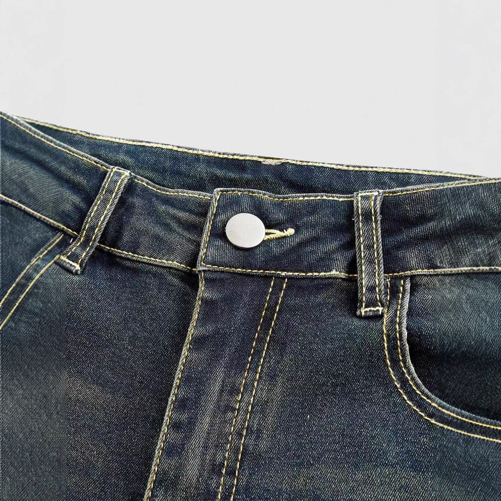 Retro Embroidered Flared Jeans