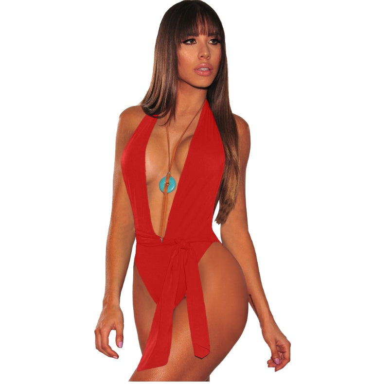 summer sexy straps one-piece swimsuit