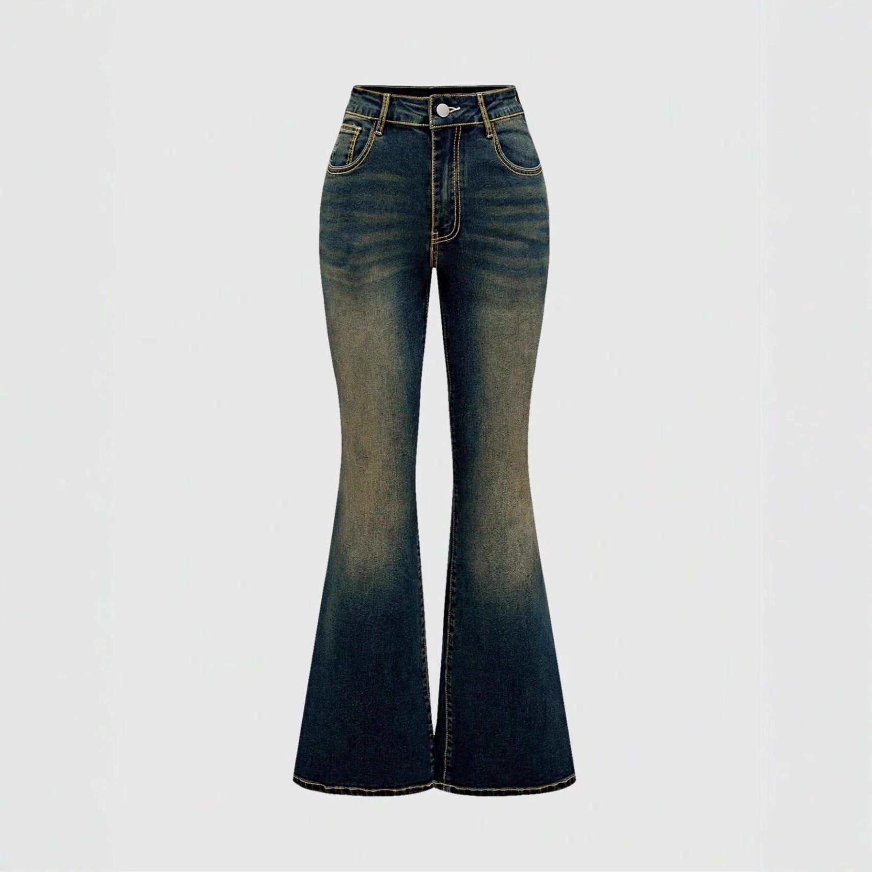 Retro Embroidered Flared Jeans