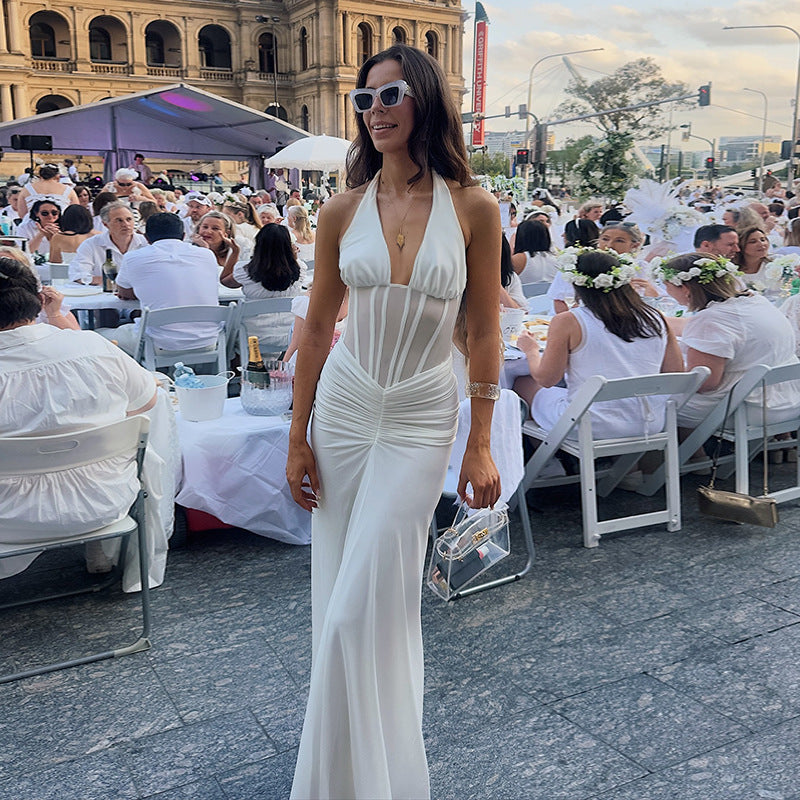 Elegant Backless Quality Banquet Gown dress