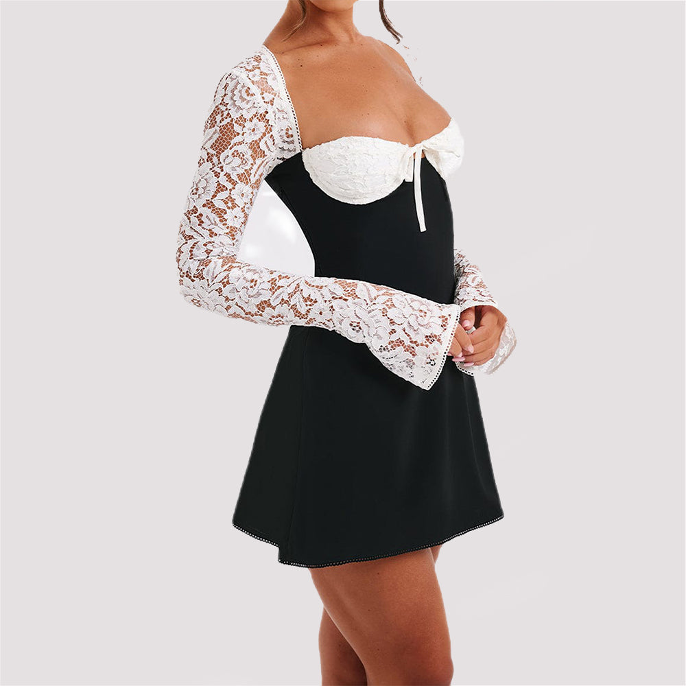 Dress Fashion Sexy Corset Backless Lace Up Short Dresses