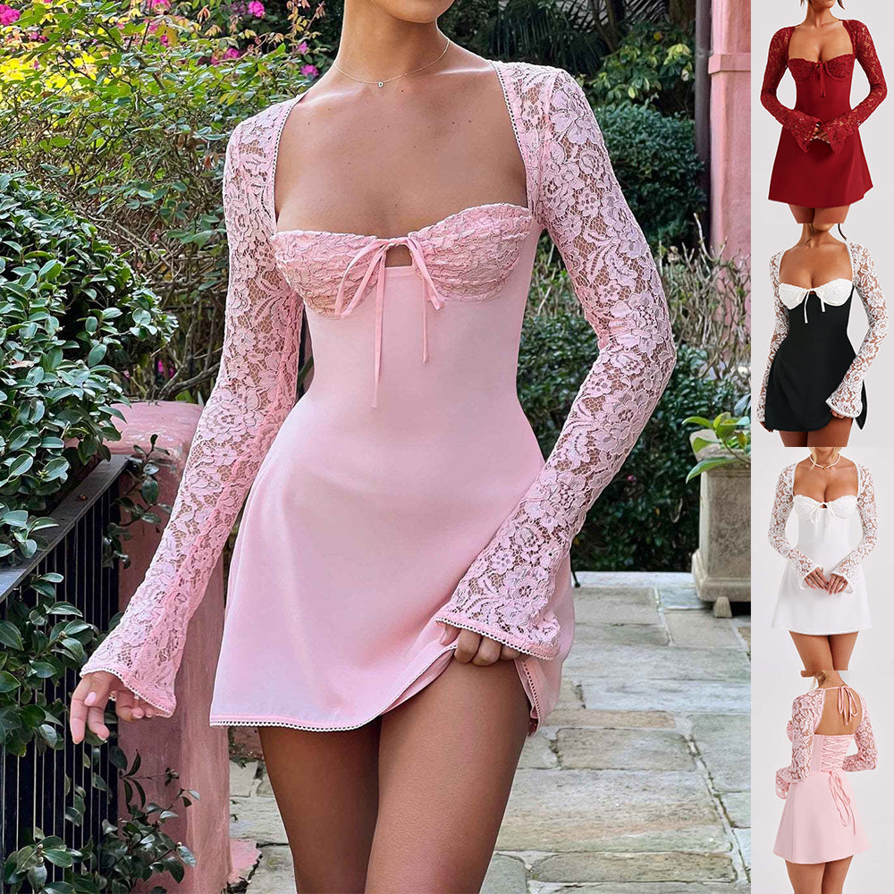 Dress Fashion Sexy Corset Backless Lace Up Short Dresses