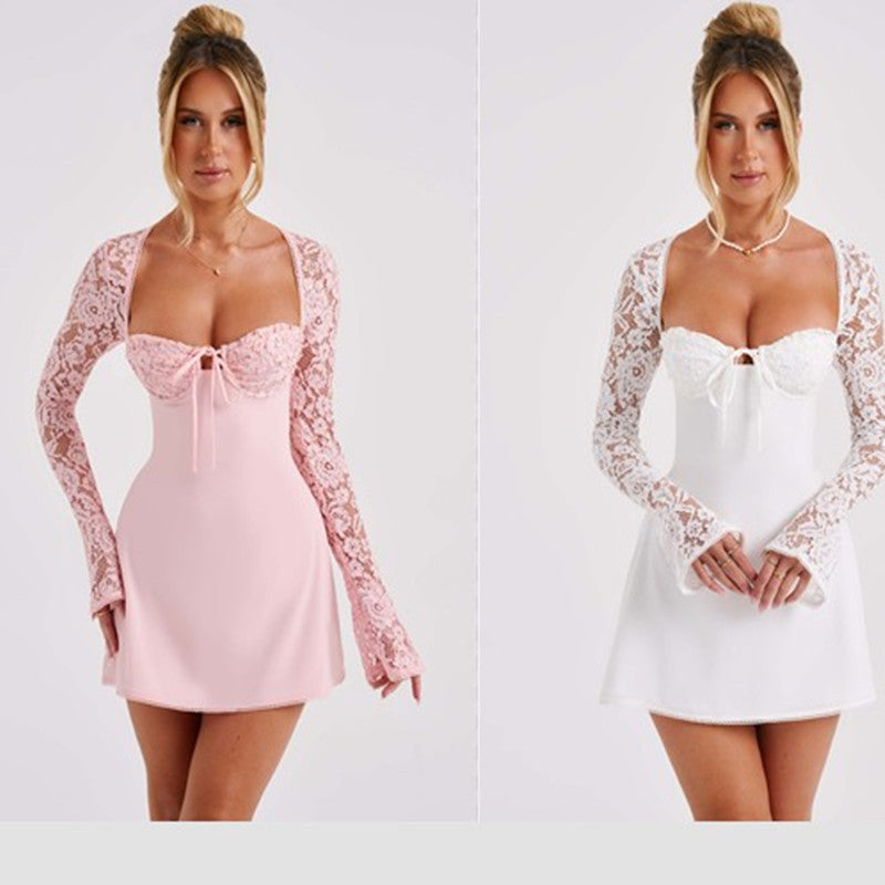 Dress Fashion Sexy Corset Backless Lace Up Short Dresses