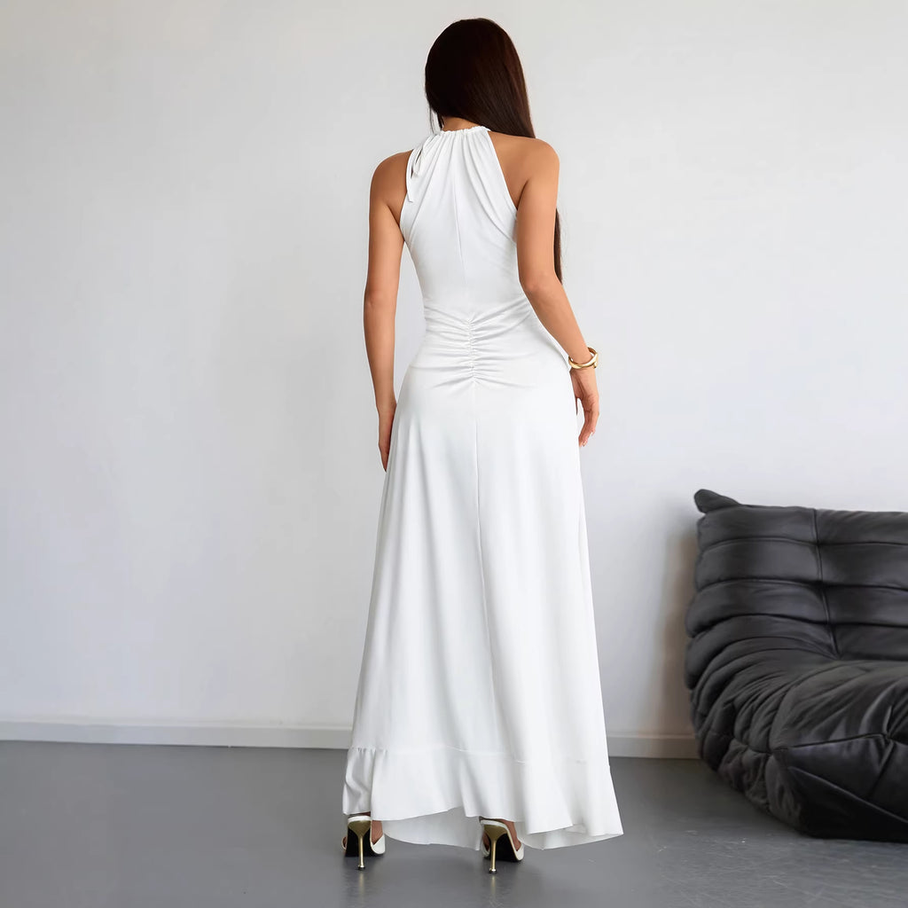 Amaris Slimming Pleated Solid-Color Womens Summer Dress