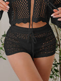 Sexy Hollow-Out Lace Bandage Hot Pants Beach Shorts