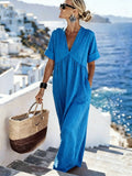 Womens Casual Resort-Style V-Neck  Long Dress