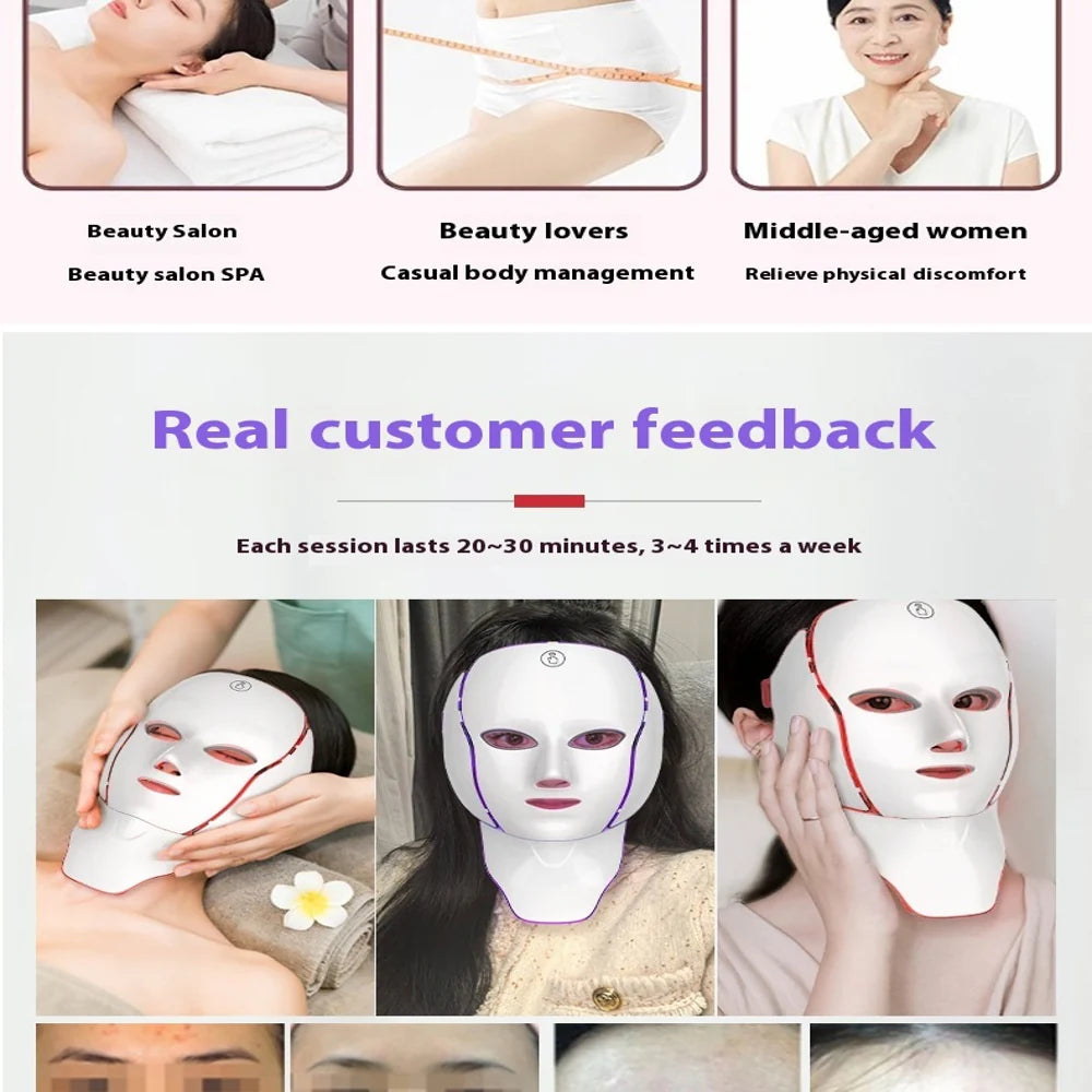 ✨ AMARIS LED Face &amp; Neck Therapy Mask Anti-Aging